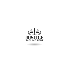 Justice law logo template icon with shadow