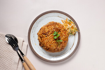 Nasi Goreng Babat or Babat Fried Rice is Indonesian Traditional Fried Rice from Semarang. Babat is Meat Derived from Cow Stomach.