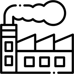 Vector Icon Factory, Building, Air Pollution, Contamination, Industry, Landscape