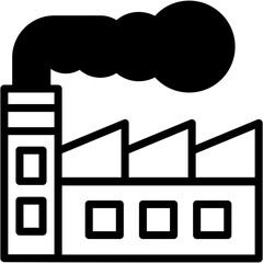 Vector Icon Factory, Building, Air Pollution, Contamination, Industry, Landscape