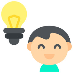 Vector Icon Idea, User, Avatar, Bulb, Businessman, Creative