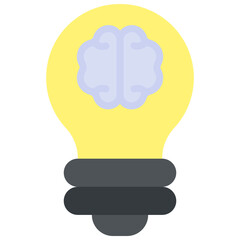 Vector Icon Brainstorm, Brain, Bulb, Idea, Creativity, Think