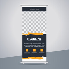 great business stand banner design with modern shape.