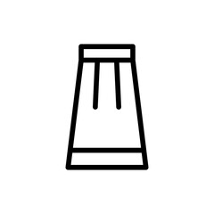 Long skirt fashion muslim icon with black outline style. fashion, skirt, woman, girl, female, clothes, textile. Vector Illustration