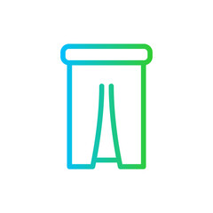 Sarong fashion muslim icon with blue and green gradient outline style. muslim, sarong, islam, religion, islamic, religious, ramadan. Vector Illustration