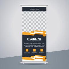 great business stand banner design with modern shape.