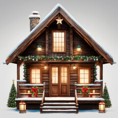 Weihnachtsurlaub in einer Hütte, gen ai
