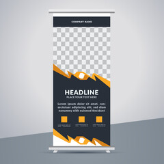 great business stand banner design with modern shape.