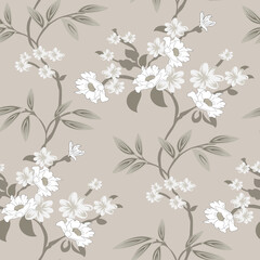 seamless vector flowers pattern  background