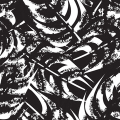 Fototapeta premium Monochrome Tropical Leaf Seamless Pattern Design