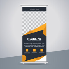 great business stand banner design with modern shape.