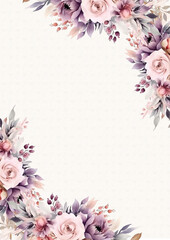 Pink and purple violet modern trendy vector design frame. Background fall boho template