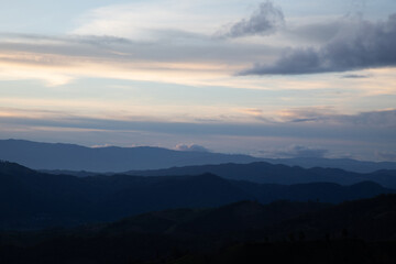 Mountain floor amidst the atmosphere in the evening..