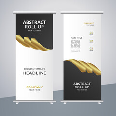 
 modern abstract business stand banner with creative golden shapes