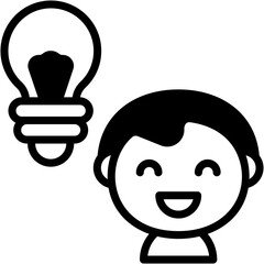 Vector Icon Idea, User, Avatar, Bulb, Businessman, Creative