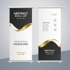 
 modern abstract business stand banner with creative golden shapes