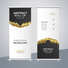 
 modern abstract business stand banner with creative golden shapes