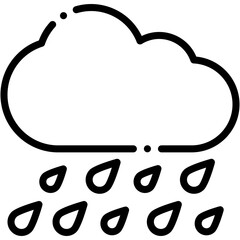 Vector Icon Rain, Weather, Water Drop, Nature, Cloud, Meteorology