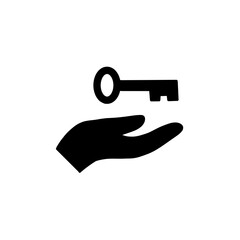 Hand holding up a key icon