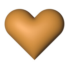 Gold heart 3d rendering romantic symbol valentine concept