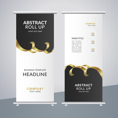 
 modern abstract business stand banner with creative golden shapes