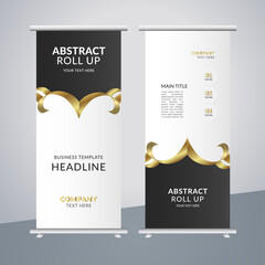 
 modern abstract business stand banner with creative golden shapes