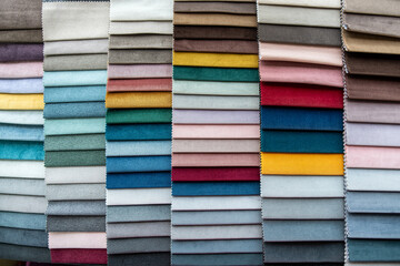 concept of choosing  fabric in the fabric catalog for upholstered furniture