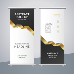 
 modern abstract business stand banner with creative golden shapes