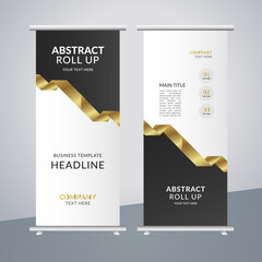 
 modern abstract business stand banner with creative golden shapes
