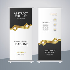 
 modern abstract business stand banner with creative golden shapes