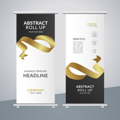 
 modern abstract business stand banner with creative golden shapes