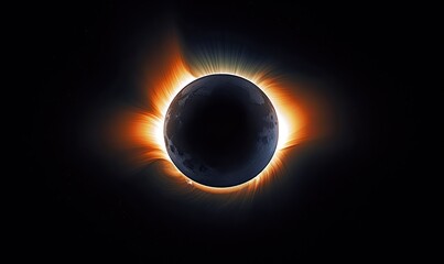 Photo of a mesmerizing solar eclipse in a pitch-black sky
