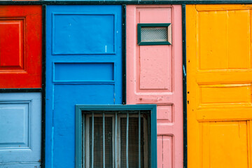 Colorful walls on the street in Balat Istanbul