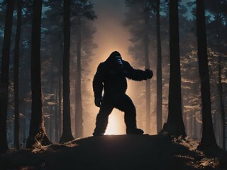 Big gorilla or Bigfoot in the forest
