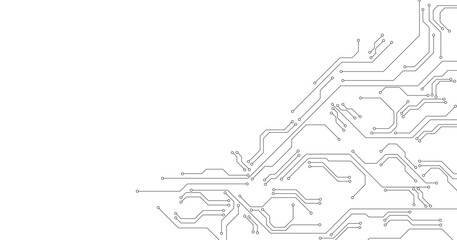Technology black circuit diagram concept. High-tech circuit board connection system.Vector abstract technology on a white background.