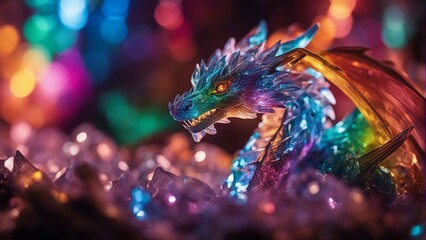 Crystal dragon - obrazy, fototapety, plakaty