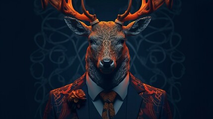 Generative AI illustration anthropomorphic portrait.Generative AI