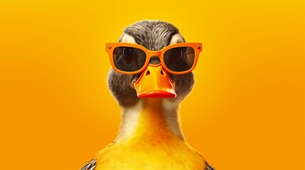 Generative AI illustration of stylish funny duck with.Generative AI - obrazy, fototapety, plakaty