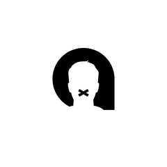 Speech bubble silence icon isolated on transparent background