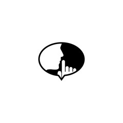 Speech bubble silence icon isolated on transparent background