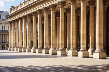 Naklejka premium Facade of Palais Royal with columns in town