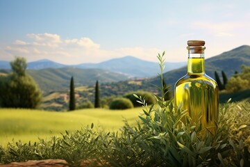 olive oil and olives - obrazy, fototapety, plakaty