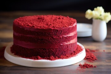 Obraz na płótnie Canvas red velvet cake awaiting frosting