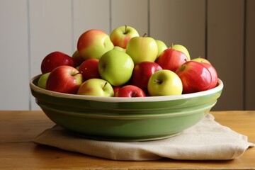 handmade ceramic fruit bowl filled with apples