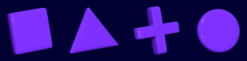 3d button game set. Button joystick for video game. 3d vector render isolated. © Анжелика Полтавец
