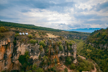 Tokatlı Canyon, Safranbolu, Karabuk with a unique view of every shade of green.