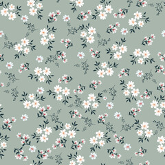 seamless vector small flower design pattern on background