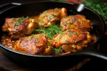 Flavorful chicken Thighs recipe. Generative AI