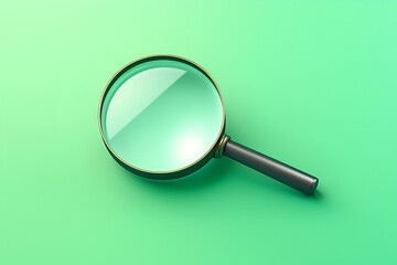 magnifying glass isolated on green