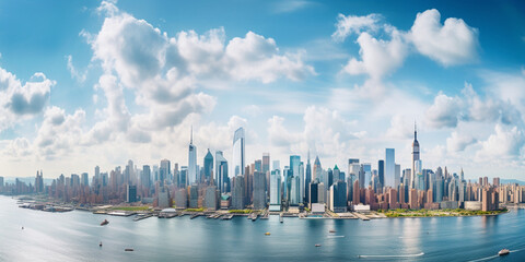 Fototapeta premium Aerial Symphony of Sustainability: Bird's-Eye View of a Cityscape Showcasing Geothermal Heating Systems